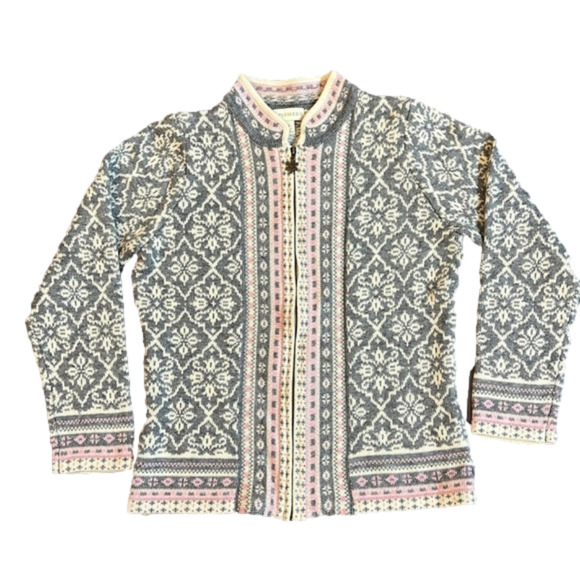 Appleseed's Sweaters - Appleseed’s 100% Lambswool Snowflake Nordic Fair Isle Sweater M